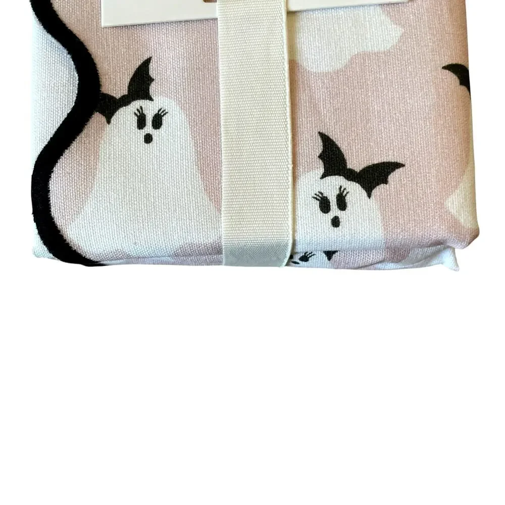 London Kaye Halloween Cotton Napkins 18x18 Set of 4 Pink Pretty Ghosts New